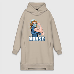 Женское худи-платье Good nurse, цвет: миндальный