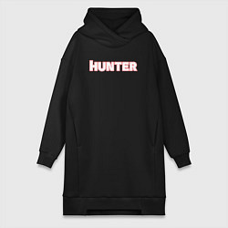 Женская толстовка-платье Hunter Белая надпись Охотник