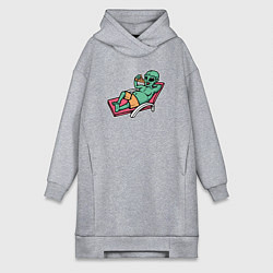 Женская толстовка-платье Пришелец на чиле