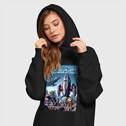 Женское худи-платье Minecraft and Mass effect - ai art collaboration, цвет: черный — фото 2