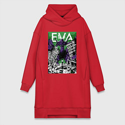 Женское худи-платье Евангелион Синдзи, цвет: красный