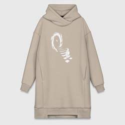 Женское худи-платье Портал в космос, цвет: миндальный