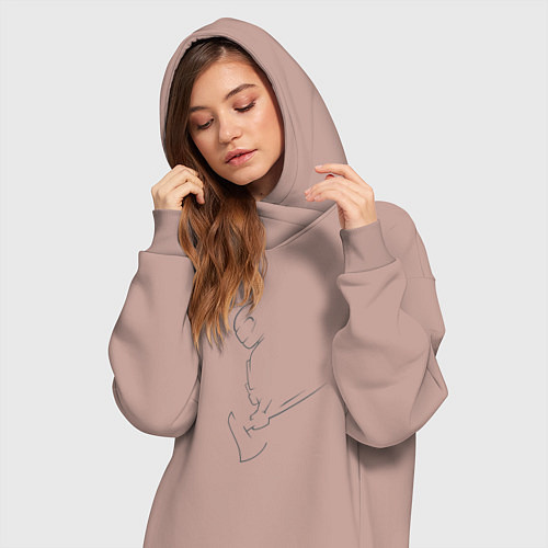 Женская толстовка-платье Man with axe / Пыльно-розовый – фото 3