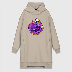 Женская толстовка-платье Череп и грибочки