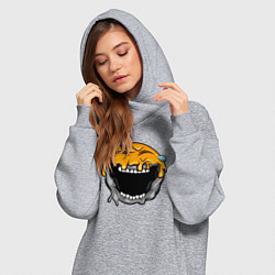 Женское худи-платье Смеющийся смайл, цвет: меланж — фото 2