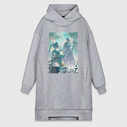 Женское худи-платье Провожающая в последний путь Фрирен Гимель, цвет: меланж