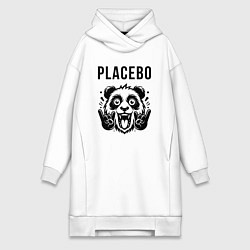 Женское худи-платье Placebo - rock panda, цвет: белый
