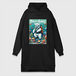 Женская толстовка-платье Polar bear diving - ai art