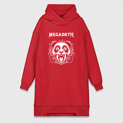 Женское худи-платье Megadeth rock panda, цвет: красный