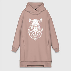 Женская толстовка-платье Голова кабана
