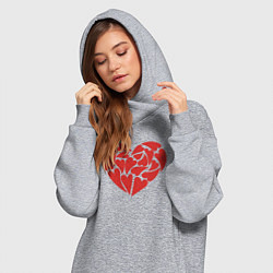 Женское худи-платье Hearts of love, цвет: меланж — фото 2