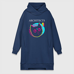 Женское худи-платье Architects rock star cat, цвет: тёмно-синий