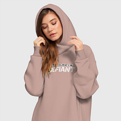 Женское худи-платье Xdefiant logo, цвет: пыльно-розовый — фото 2