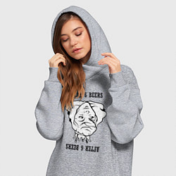 Женское худи-платье До и после шести пива, цвет: меланж — фото 2