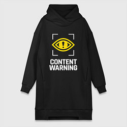 Женская толстовка-платье Content Warning logo