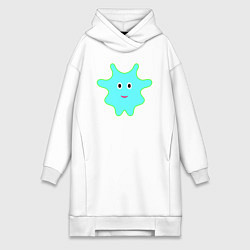 Женское худи-платье Неоновый персонаж, цвет: белый