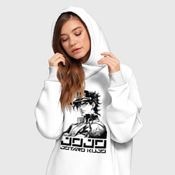 Женское худи-платье Jotaro Kujo - jojo ai art, цвет: белый — фото 2