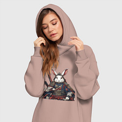Женское худи-платье Самурай Кроль, цвет: пыльно-розовый — фото 2