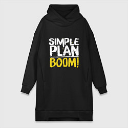 Женское худи-платье Simple plan - boom, цвет: черный