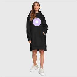 Женское худи-платье Наслоение окружностей по кругу, цвет: черный — фото 2