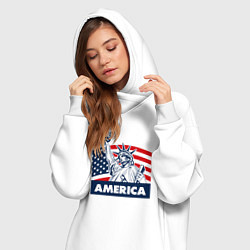 Женское худи-платье Free America, цвет: белый — фото 2