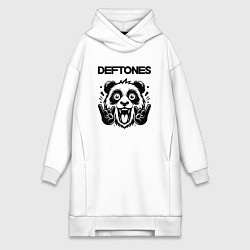 Женское худи-платье Deftones - rock panda, цвет: белый