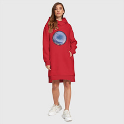 Женское худи-платье Небо 029, цвет: красный — фото 2
