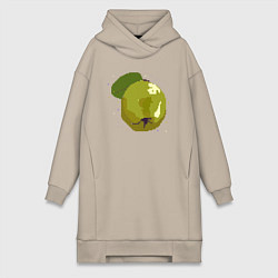 Женское худи-платье Айва и звезды - пиксельное, цвет: миндальный