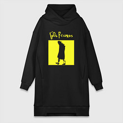Женское худи-платье Гроб records rock, цвет: черный
