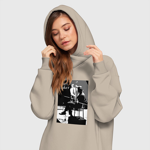 Женская толстовка-платье Chet Baker in concert / Миндальный – фото 3