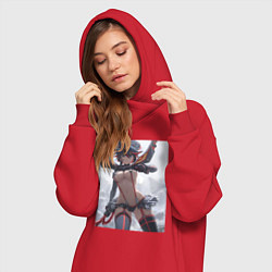 Женское худи-платье Убей или умри арт, цвет: красный — фото 2