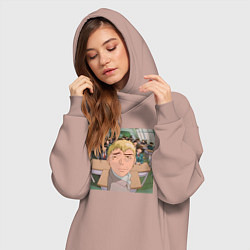 Женское худи-платье Эйкити Онидзука преподаватель, цвет: пыльно-розовый — фото 2