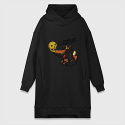 Женская толстовка-платье Тёмный Колобок череп