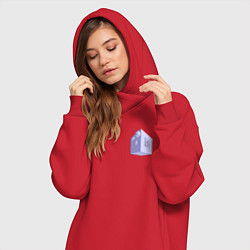 Женское худи-платье Деконструкция человека, цвет: красный — фото 2