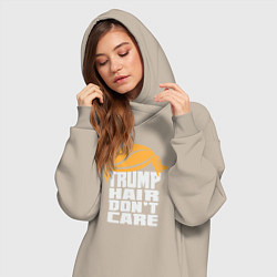 Женское худи-платье Trump hair dont care, цвет: миндальный — фото 2