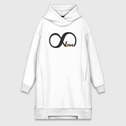 Женское худи-платье Бесконечный баскетбол, цвет: белый