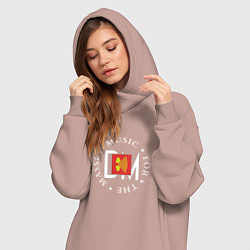 Женское худи-платье Depeche Mode - Music for the masses logos, цвет: пыльно-розовый — фото 2