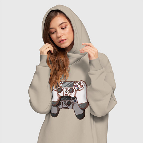 Женская толстовка-платье Dualshock 4 / Миндальный – фото 3