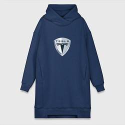 Женская толстовка-платье Tesla logo