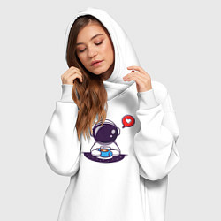 Женское худи-платье Космический кофе, цвет: белый — фото 2