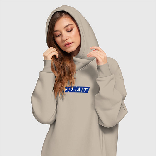 Женская толстовка-платье Nissan logo / Миндальный – фото 3