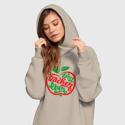 Женское худи-платье Самый лучший учитель на свете, цвет: миндальный — фото 2
