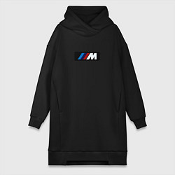 Женское худи-платье BMW logo sport steel, цвет: черный