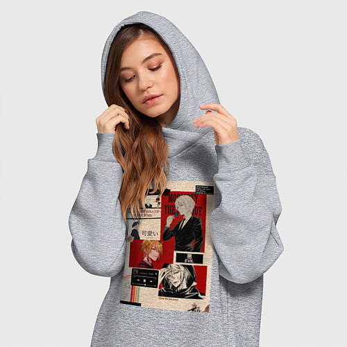 Женская толстовка-платье Патриотизм Мориарти Луис Джеймс коллаж / Меланж – фото 3