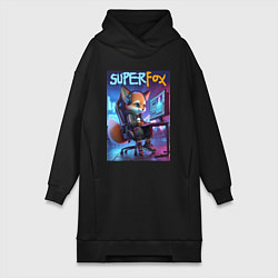 Женская толстовка-платье Super fox gamer - ai art fantasy