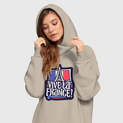 Женское худи-платье Viva la France, цвет: миндальный — фото 2