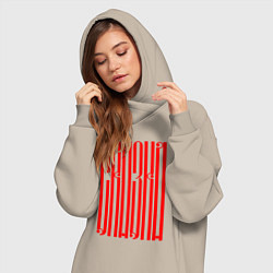 Женское худи-платье Надпись сказка красного цвета, цвет: миндальный — фото 2