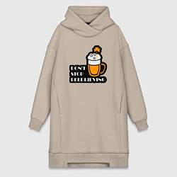 Женская толстовка-платье Dont stop beerlieving