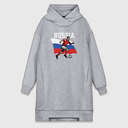 Женская толстовка-платье Russia football inscription