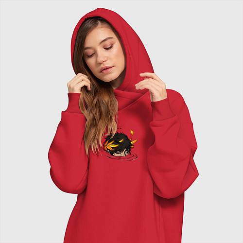 Женская толстовка-платье Загрей сыном Аида Hades / Красный – фото 3